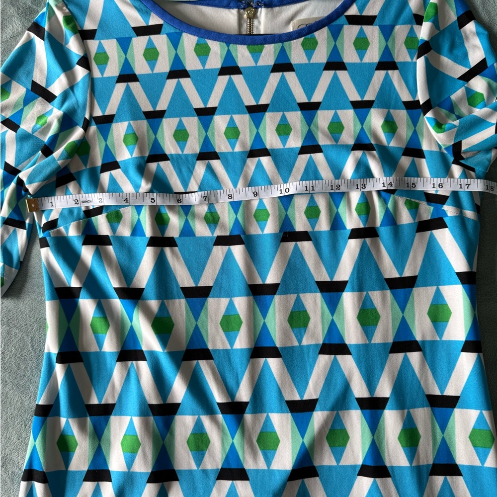 Eliza J Blue, Aqua & Black Graphic Shift Dress - Picture 4 of 7